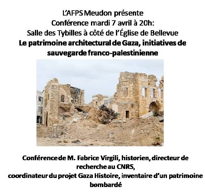Conférence : « Le patrimoine bombardé de Gaza » image